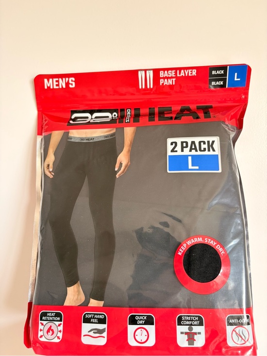 32 Degrees Other - 32 Degrees Men's Black Base Layer Pant - 2 Pack, L